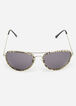 Silver Zebra Aviator Sunglasses, Silver image number 1
