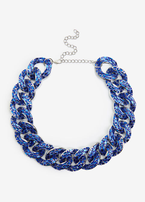 Crystal Chain Link Necklace, Sodalite image number 1