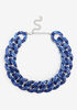 Silver Tone Chain Link Necklace, Sodalite image number 1