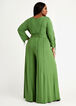 Belted Ruched Palazzo Jumpsuit, Artichoke Green image number 1