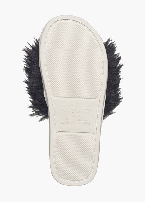Nine West Fuzzy Slide Sandals, Black image number 2