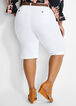 Belted Denim Bermuda Shorts, White image number 1