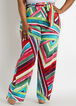 Belted Striped Knit Wide Leg Pant, Multi image number 0