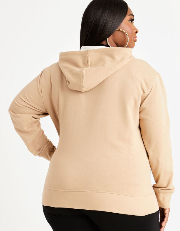 Champion French Terry Logo Hoodie, Tan image number 1