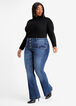 Ultra High Waist Curvy Flare Jean, Dk Rinse image number 2