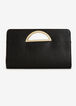 Blessed Faux Leather Cutout Clutch, Black image number 1