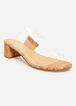 Trendy PVC Clear Strap Slide Low Block Heel Wide Width Sandals image number 0