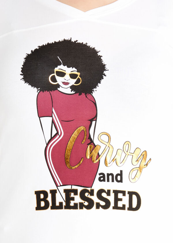 Curvy & Blessed Graphic Tee, White image number 1