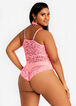 Lace Choker Cheeky Bodysuit, Pink image number 1