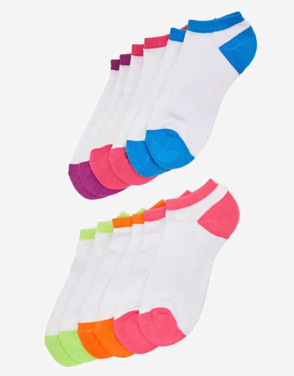 Just Me 6Pk Half Cushioned Socks, White image number 0