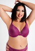 Logo Tape Underwire T Shirt Bra, Very Berry image number 0