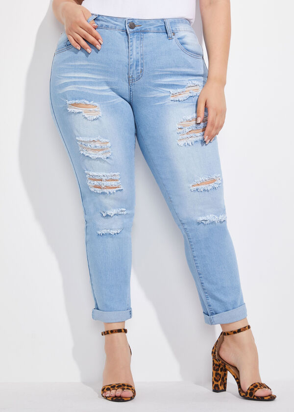 Trendy Plus Size Distressed Skinny Jeans