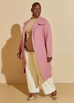 Shawl Collar Belted Duster, Foxglove image number 0