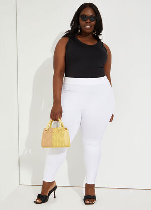 Lightweight Cropped Leggings, White image number 0