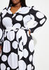Polka Dot Maxi Shirtdress, Black White image number 2