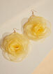 Organza Flower Drop Earrings, Maize image number 1