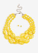 Beaded Layer Necklace & Studs Set, Lemon image number 0