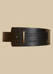 Faux Leather Wide Waist Belt, Black image number 1