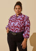 Ruffled Floral Blouse, Rhododendron image number 0