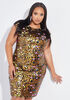 Sequin Embellished Bodycon Dress, Gold image number 0