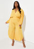 Cropped Faux Wrap Jumpsuit, Mustard image number 0