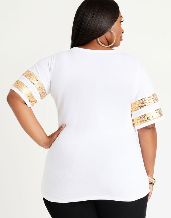 Embellished Queen Graphic Tee, White image number 1