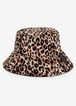 Reversible Leopard Black Bucket Hat, Black image number 1