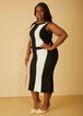 Colorblock Midaxi Sheath Dress, Black Combo image number 2