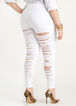 Distressed High Waist Skinny Jean, White image number 1