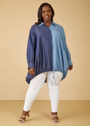 Two Tone Chambray Shirt, Denim image number 0
