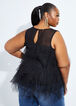 Layered Tulle And Mesh Top, Black image number 1