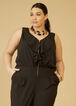 Ruffle Trimmed Tapered Jumpsuit, Black image number 3