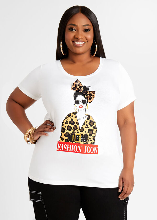 Fashion Icon Graphic Tee, White image number 0