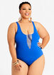 YMI Lattice One Piece Swimsuit, Blue image number 0