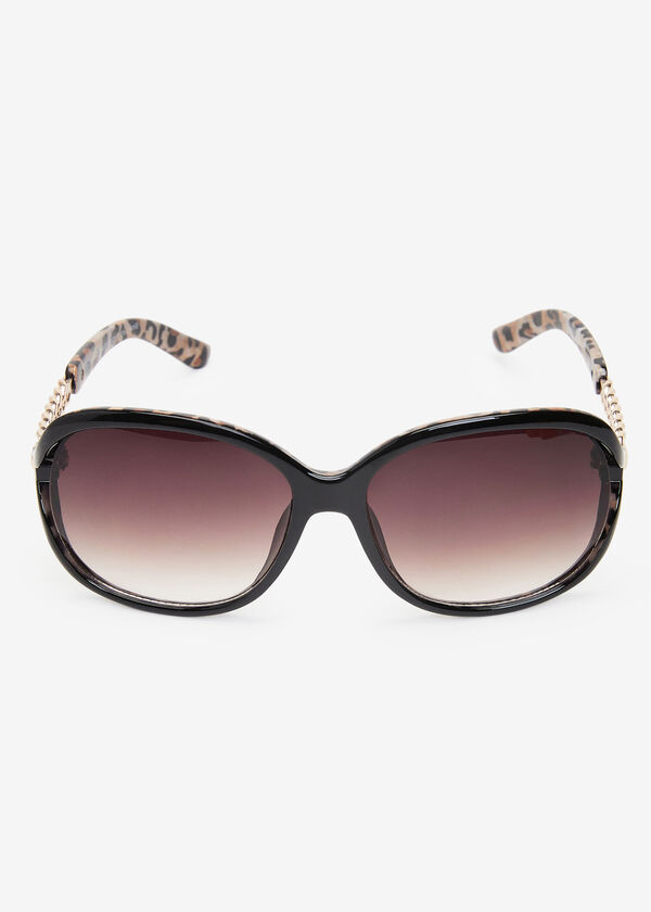 Tinted Chain Link Sunglasses, Black image number 1