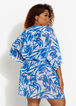 Dalin Tie Front Kimono Cover Up, Blue image number 1
