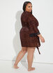 In Bloom Lace Trim Leopard Robe, Brown Animal image number 1