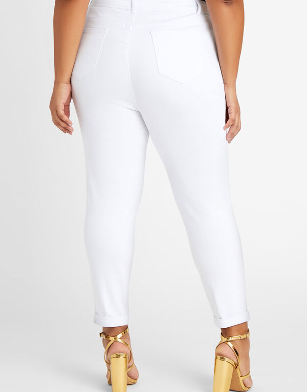 Distressed Stretch Hi Rise Skinny, White image number 1