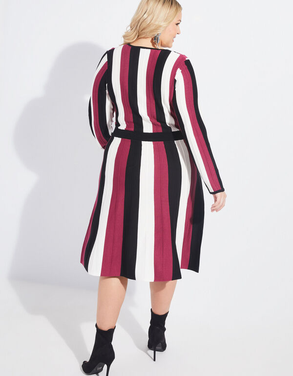 Striped A Line Sweater Dress, Multi image number 1