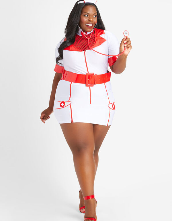 Sexy Nurse Halloween Costume, White image number 0