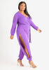 Cutout Faux Wrap Jumpsuit, Purple image number 2