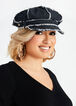Frayed Denim Cabbie Hat, Black image number 0