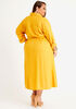 Belted Midi Shirtdress, Nugget Gold image number 1