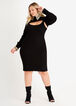 Shrug And Bodycon Sweater Dress, Black image number 0