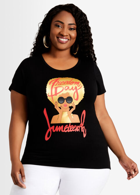 Juneteenth Freedom Day Graphic Tee, Black image number 0