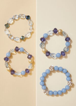 Crystal And Bead Bracelet Set, Lt Sky Blue image number 0