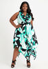 Abstract Asymmetric Maxi Dress, Green image number 0