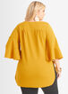 Textured Flared Sleeve Tunic, Nugget Gold image number 1