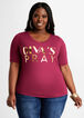 Divas Pray Graphic Tee, Rhododendron image number 0