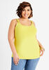 Knot Front Cotton Tank Top, Warm Olive image number 0